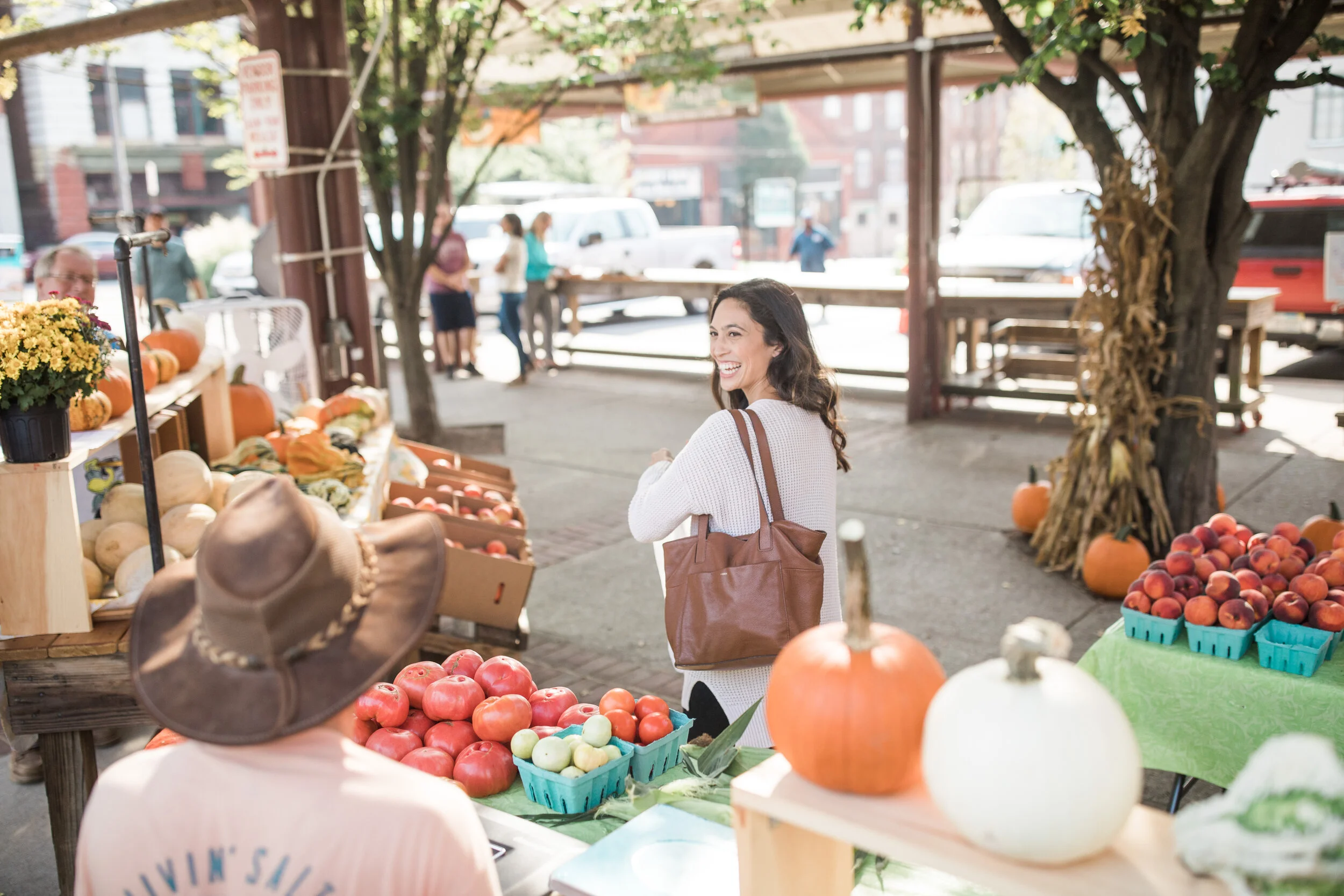 Shoppers at the Lynchburg Community Market
