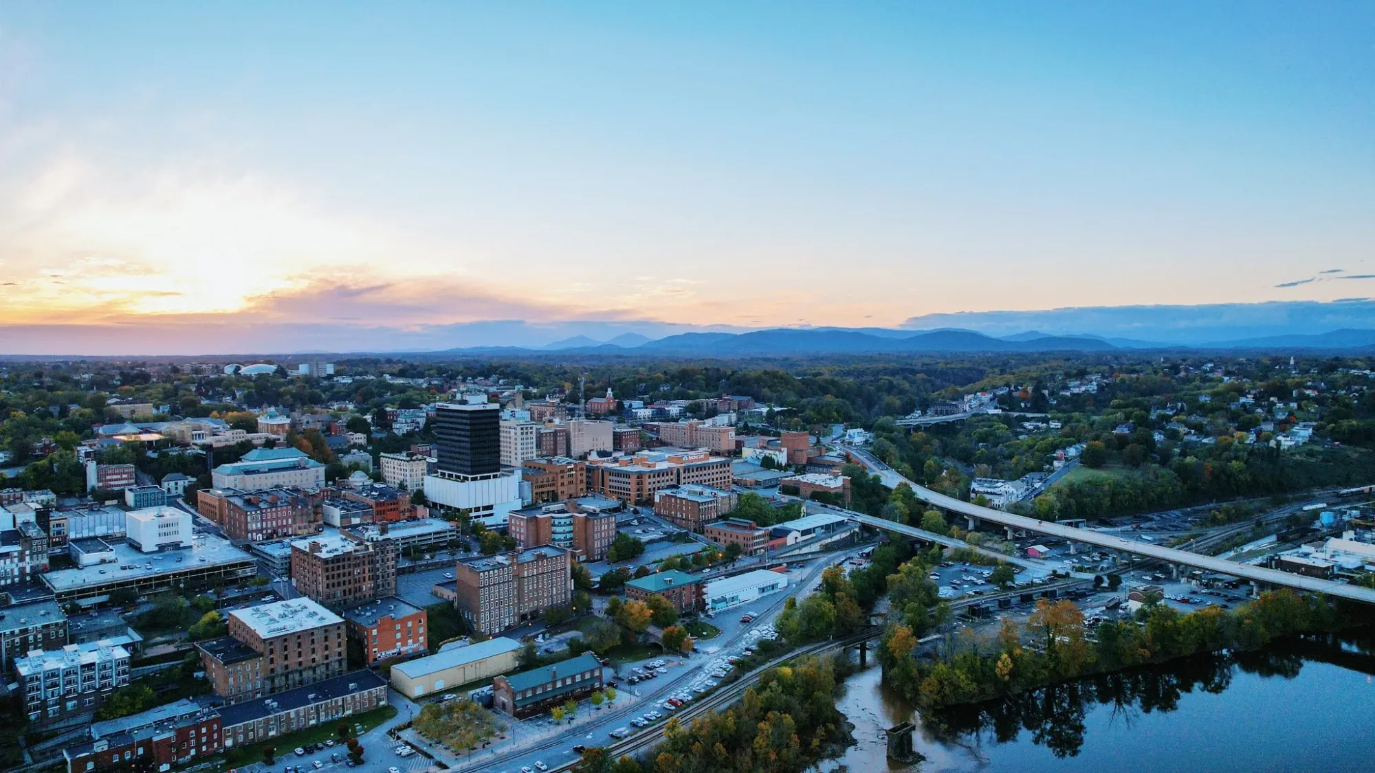 Aerial view of Downtown Lynchburg