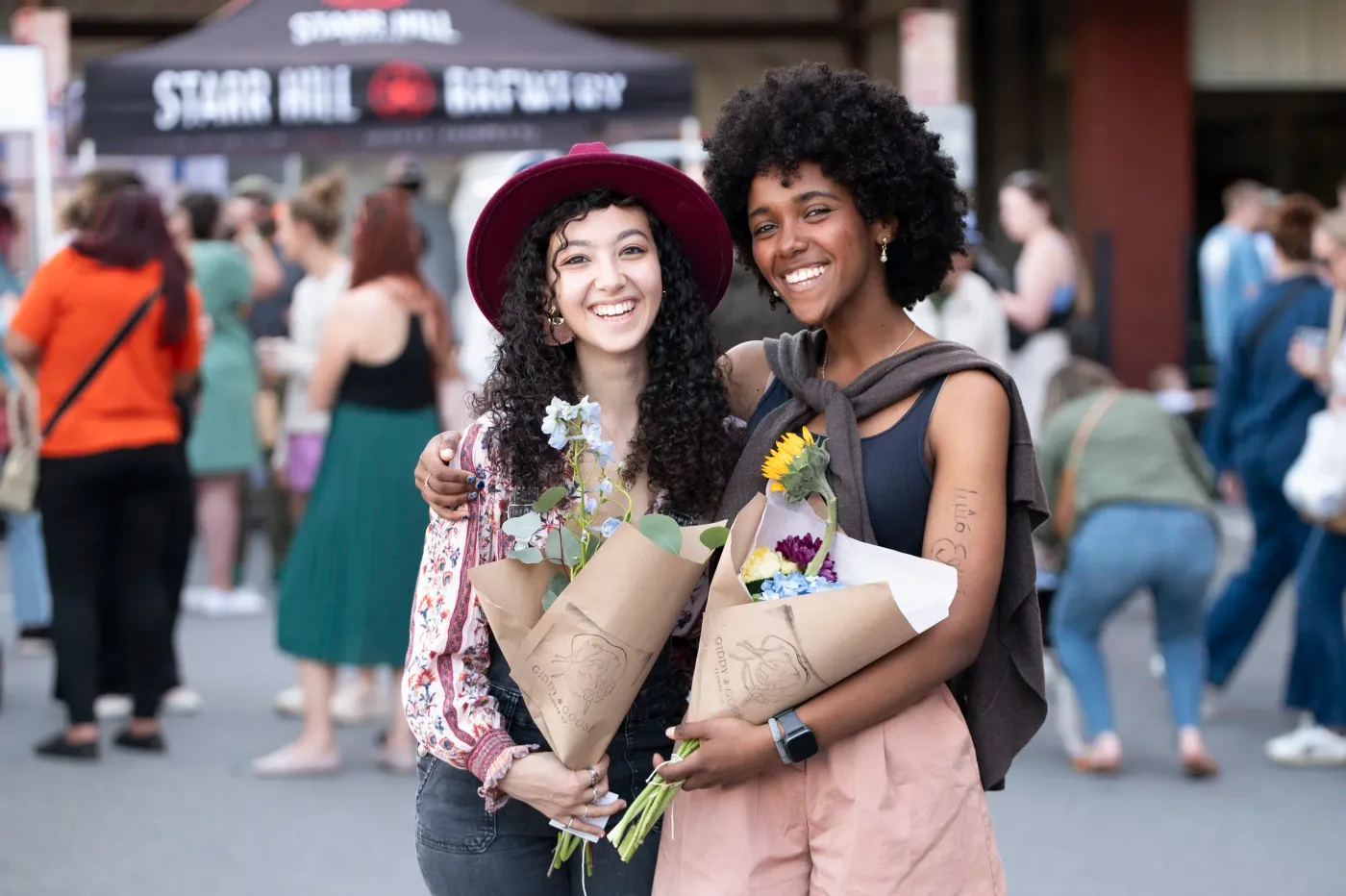 Volunteers gathered for Blooms & Brews in Downtown Lynchburg